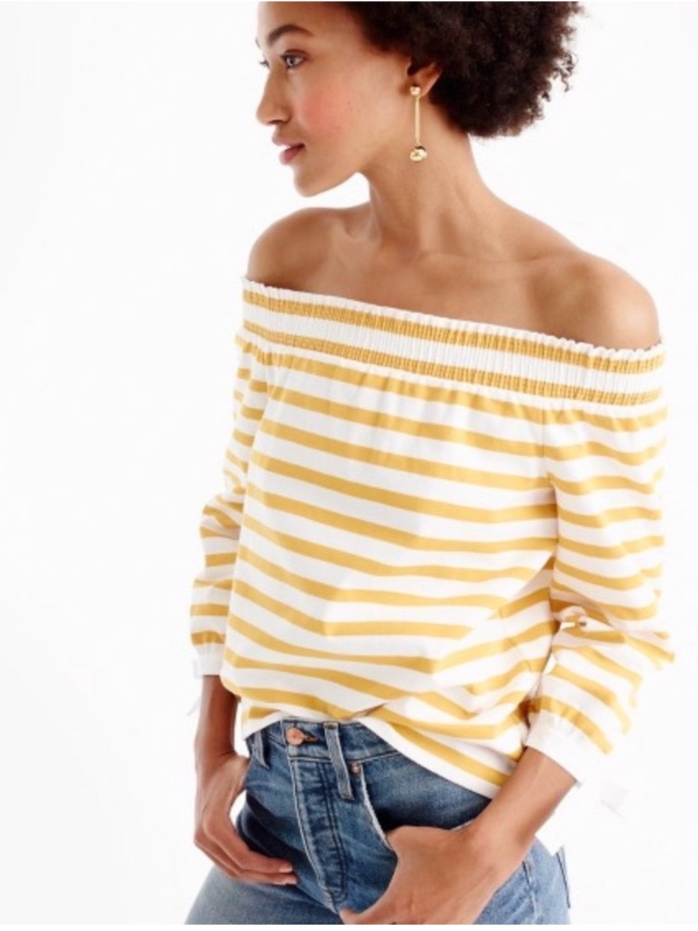 J.Crew Off-shoulder striped top